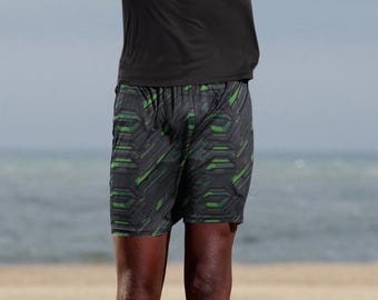 Handmade Graphic Print Men's Fitness Shorts: Moisture Wicking, UPF 50+