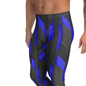 Mens Fitted Fitness Lifting Pants, Athletic Gym Compression Leggings for Men, Designer Running Spandex Tights, Stylish Active Bicycle Outfit
