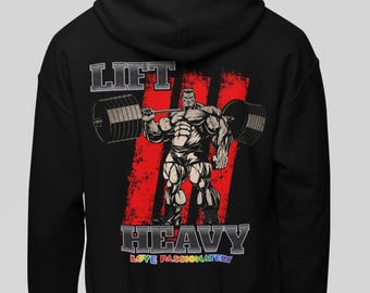 Lift Heavy Gym Hoodie, Bodybuilding Workout Pullover
