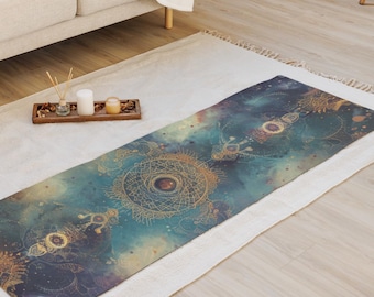 Celestial Yoga Mat, Suede Top, Non-Slip Rubber, Custom Print