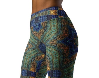 VERDE MOSAIC All-Over Print Yoga Leggings High Waisted Yoga Leggings Tight Yoga Pants Unique Boho Yoga Hippie Pants Comfy & Soft Legging