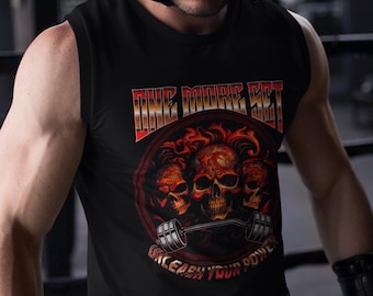 Men's 'One More Set' Muscle Tank Top, Gym Workout Sleeveless Tee
