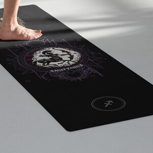 Sagittarius Zodiac Yoga Mat, Gothic Skeletal Centaur Design