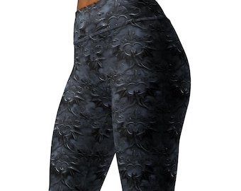 Nocturnal Wings Goth Leggings, Spandex Yoga Tights