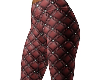 Vampire Velvet High Waist Leggings, Gothic Halloween Yoga Pants
