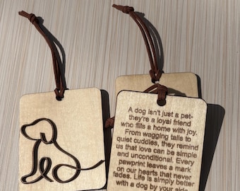 Personalized Wooden Dog Ornament – Laser Engraved Basswood Keepsake