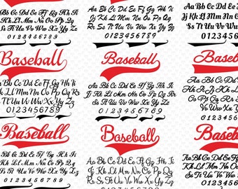 Baseball Fonts Bundle Baseball Font With Tail Baseball Script Font Baseball Cursive Font Baseball Font Swash Baseball Writing Font Ttf Svg