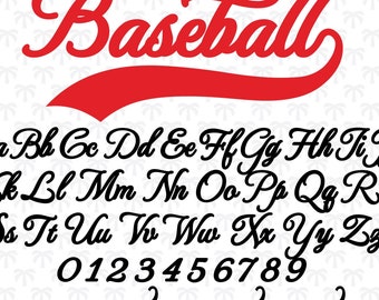 Baseball Font Baseball Script Font Baseball Font With Tail Baseball Cursive Font Baseball Font Swash Baseball Writing Font Ttf Svg Png Files