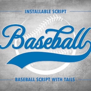 Fonte de beisebol Script de beisebol Fonte de beisebol com caudas Fonte de softball Fonte de beisebol Fonte de beisebol cursiva com letras de beisebol Swash Cricut