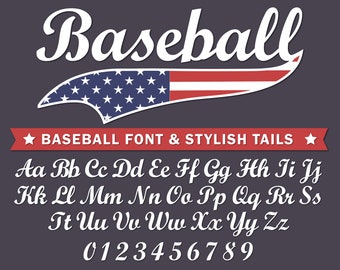 Baseball Font Baseball Script Baseball Font With Tails Baseball Cursive Font Softball Font Text Tails Font Baseball Font With Swoosh