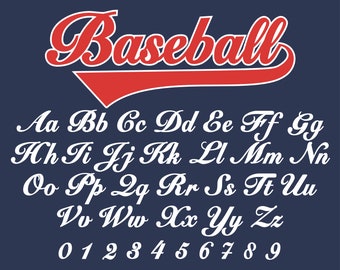 Baseball Font Baseball Script Baseball Font With Tails Softball Font Baseball Font Cursive Baseball Font With Swash Sport Font Baseball
