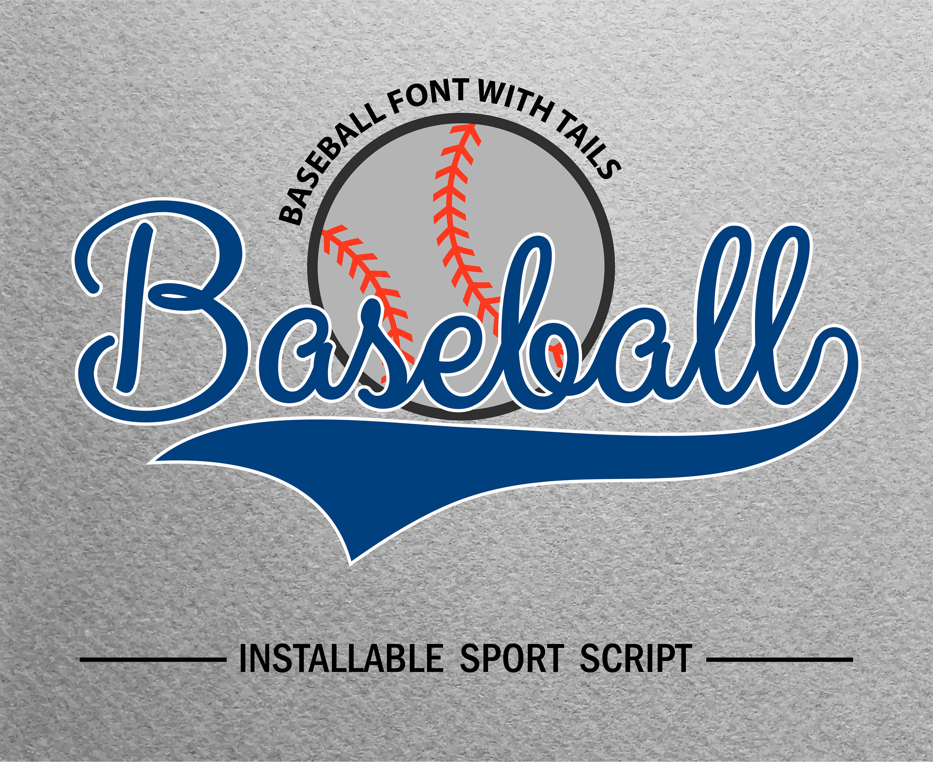 Baseball Font Baseball Script Baseball Font With Tails Softball Font ...