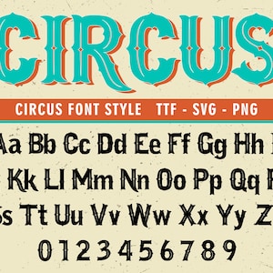 Cirque police carnaval police cirque police lettres carnaval lettres police vintage cirque police cirque Style police cirque police Svg Cricut cirque Svg