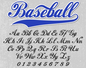 Baseball Font Baseball Script Baseball Font With Tails Baseball Cursive Font Softball Font Text Tails Font Baseball Font With Swoosh