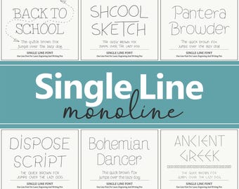 Single Line Font Single Line Font For Cricut One Line Font Silhouette Glowforge Laser Font Engraving Font Single Stroke Font Stick Font