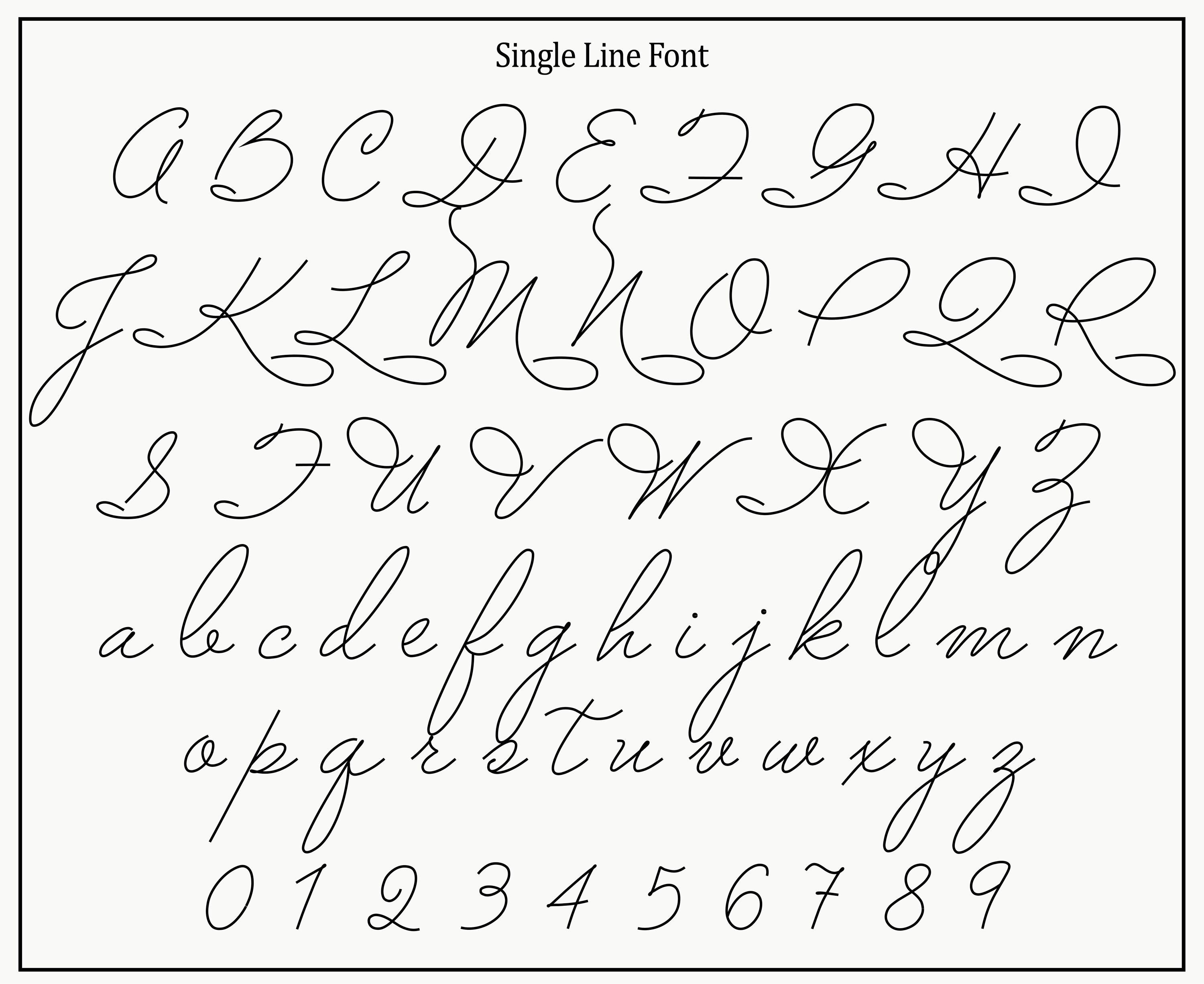 Single Line Font Cursive One Line Font Laser Font Engraving Font Cricut ...