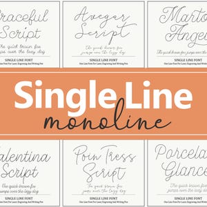 Einzeilige Schriftart Einzeilige Schriftart Einzeilige Schriftart für Cricut Silhouette Glowforge Laserschrift Gravurschrift Einstrichschrift Monoline-Schriftart