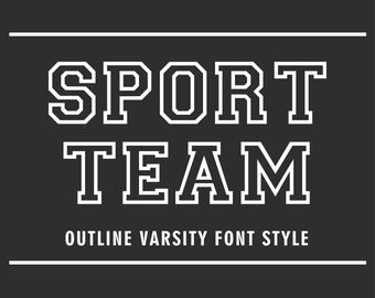Outline Font Varsity Font College Font School Font Sport Font Sport Team Font Baseball Font Soccer Font Softball Font Cricut Font Procreate