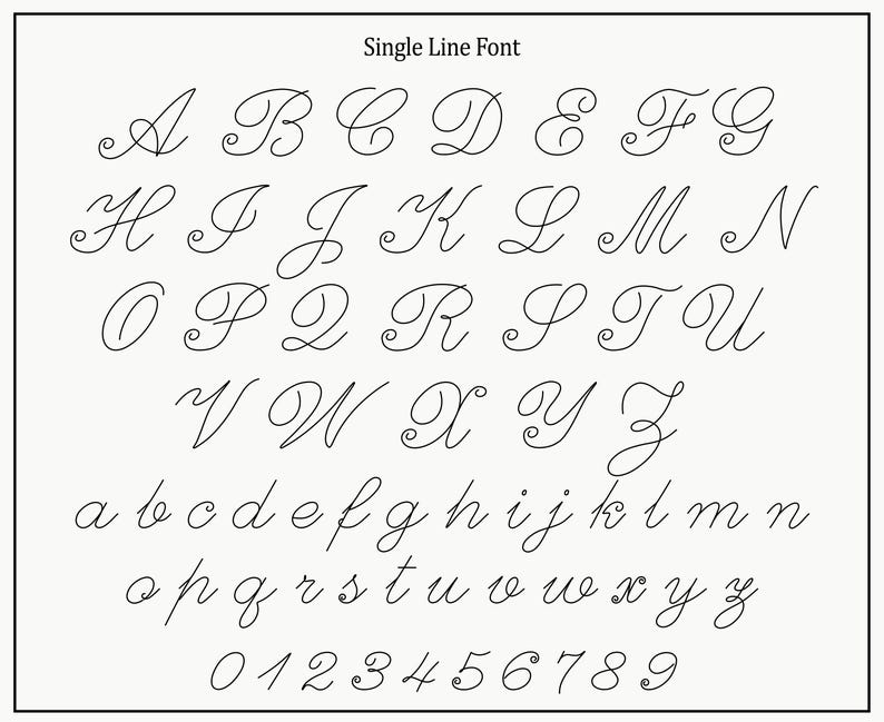 Single Line Font Cursive Single Line Font Laser Font Engraving Font ...