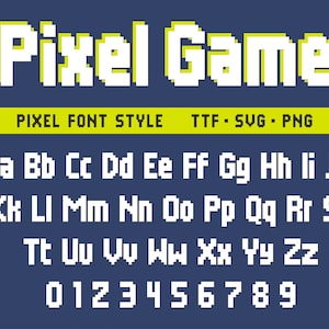 Pixellettertype Pixel Game-lettertype Pixel Art-lettertype Bit-lettertype Game-lettertype Blocky-lettertype Bloklettertype Pixel-lettertypestijl Videogame Pixel-lettertype Pixel-letters