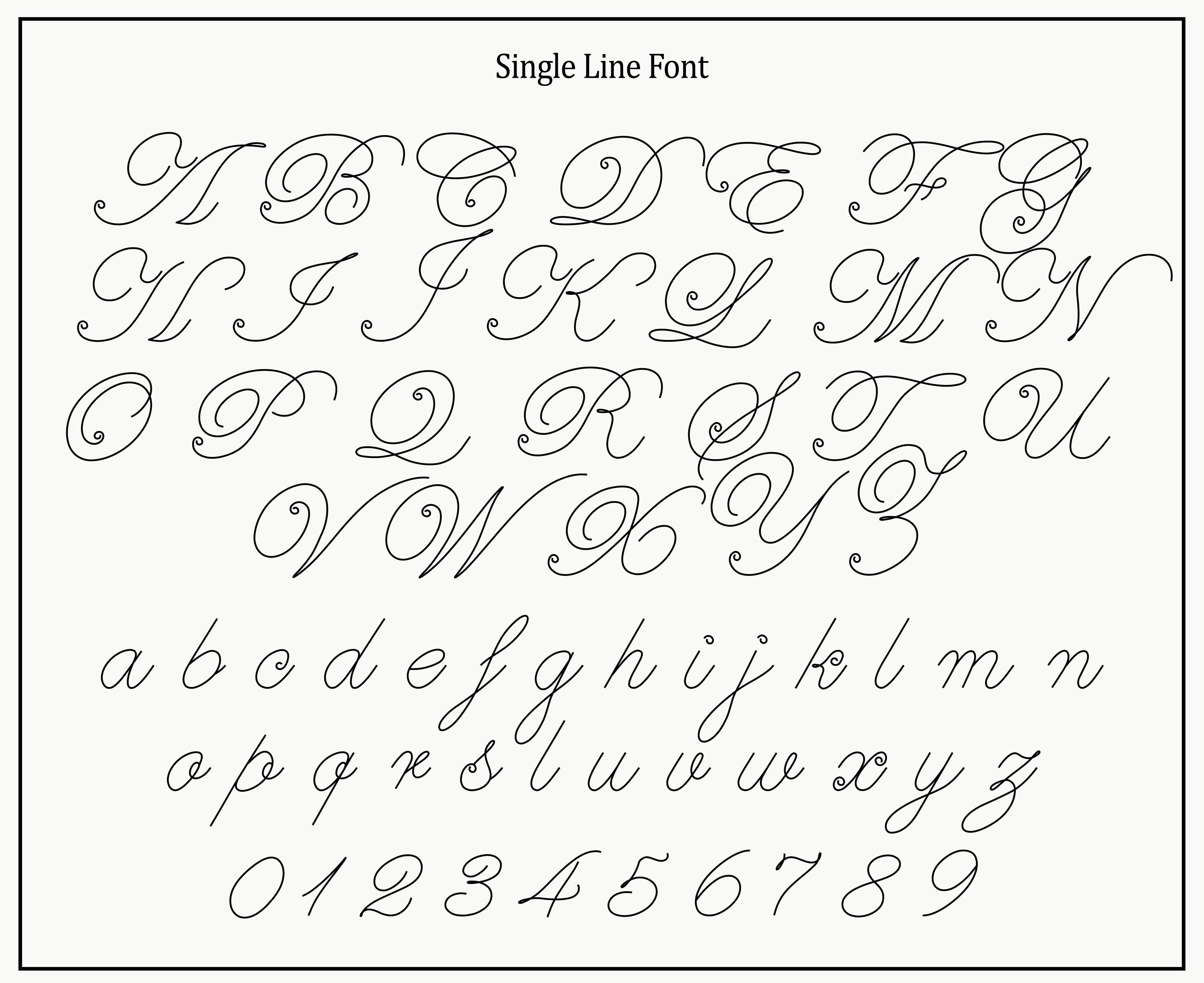 Single Line Font One Line Font Single Line Font for Cricut Font for ...