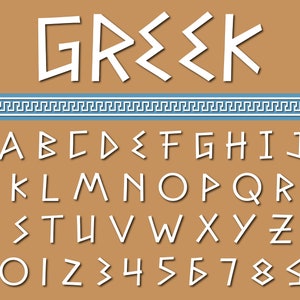 Police grecque police de la Grèce antique Styles de polices de caractères polices de lettres grecques Alphabet grec polices de style grec polices du latin antique polices Cricut grecque