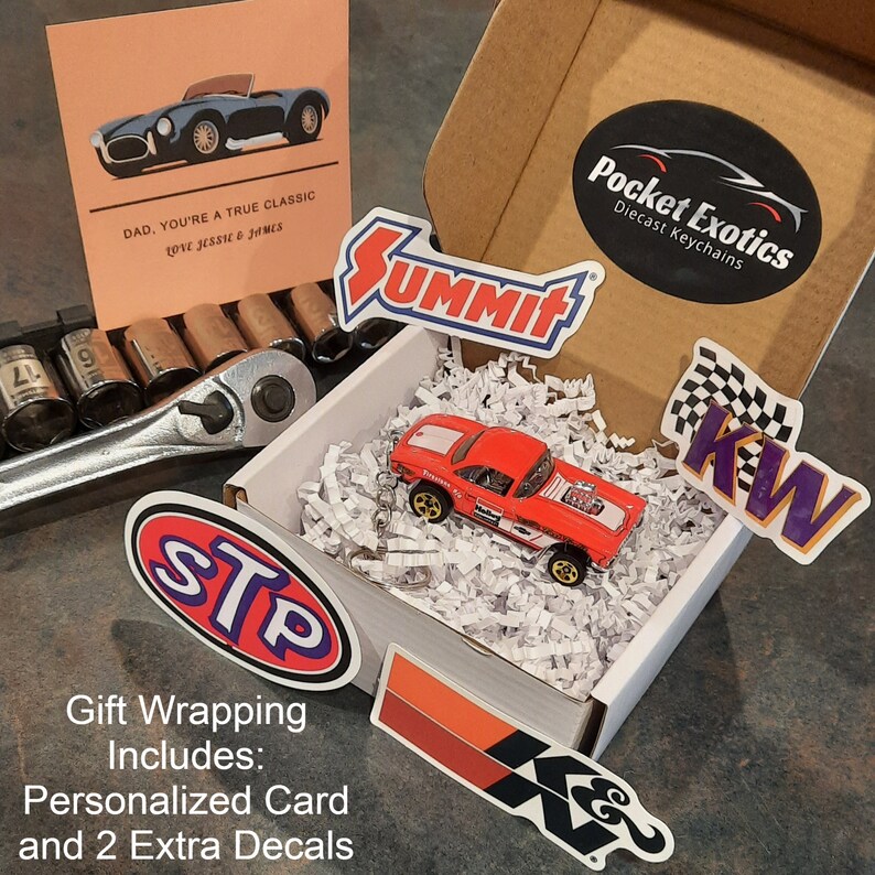 Chevrolet Corvette Keychain Orange Chevy C6 Convertible, Hot Wheels Diecast Collectible