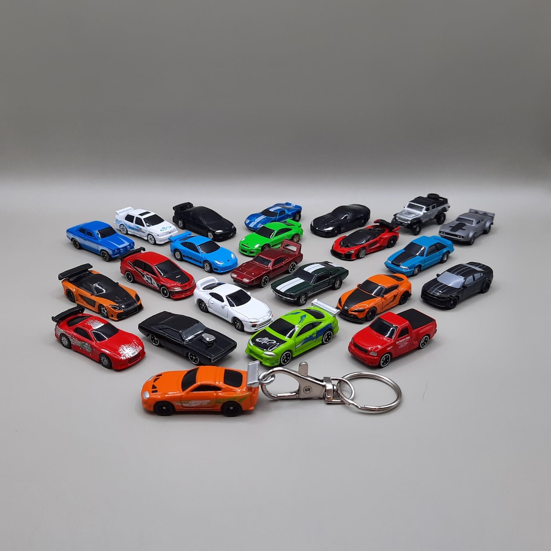 Fast and Furious Keychain, Real Diecast Metal Car, Mini Jada Model