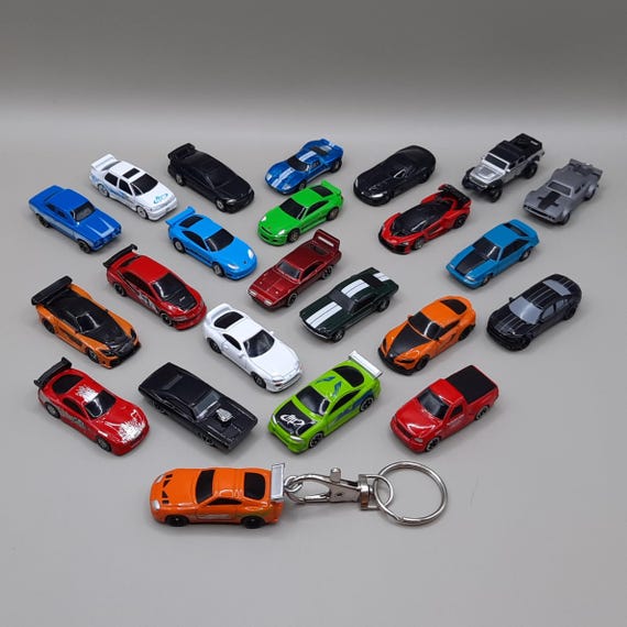 Fast and Furious Keychain, Real Diecast Metal Car, Mini Jada Model