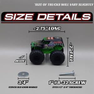 Monster Truck Drawer Knob: Monster Jam Kids Room Decor Furniture Handle image 3
