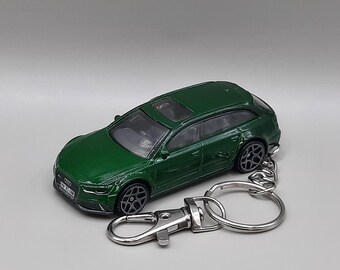 Porte-clés Audi RS 6 Avant, breloque de sac Hot Wheels moulée sous pression verte