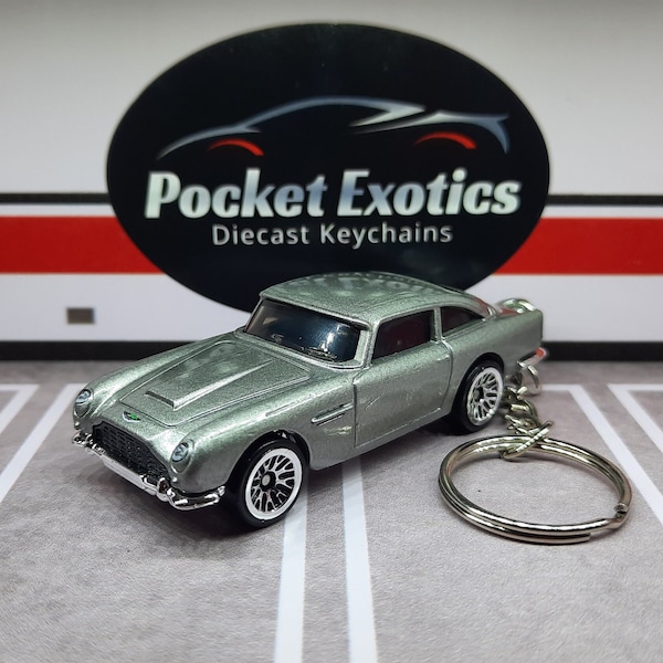 1963 Aston Martin DB5 Keychain or Ornament, James Bond, The Fast And The Furious, Hot Wheels Diecast Collectible Automotive Car Keyring Gift
