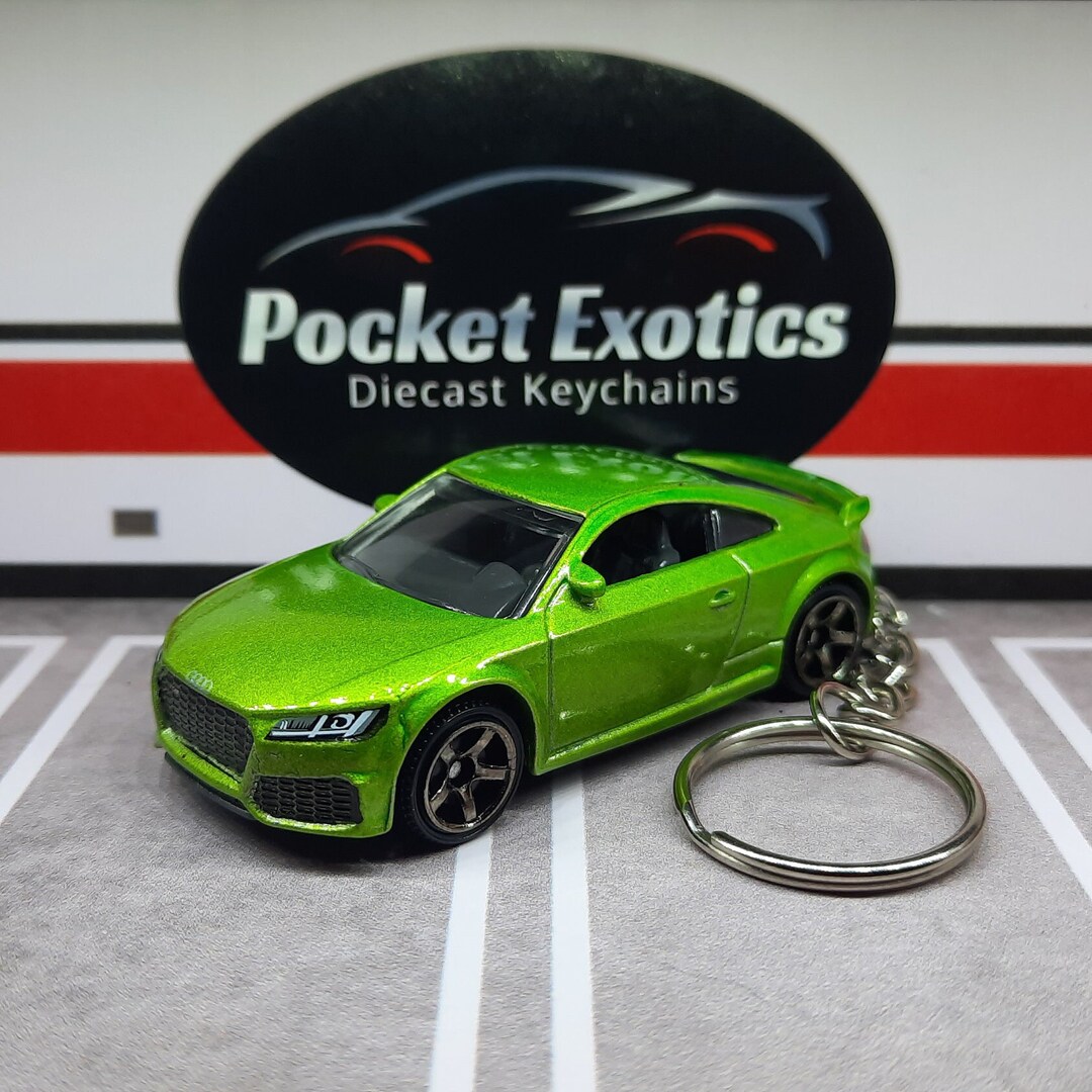 Audi TT RS Keychain or Ornament Green Coupe, Matchbox Diecast