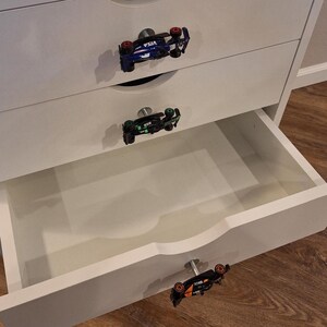 F1 Diecast Drawer Knob: Car Furniture Handle Hot Wheels Racecar Kids Room Decor