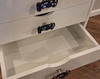 F1 Diecast Drawer Knob: Car Furniture Handle Hot Wheels Racecar Kids Room Decor