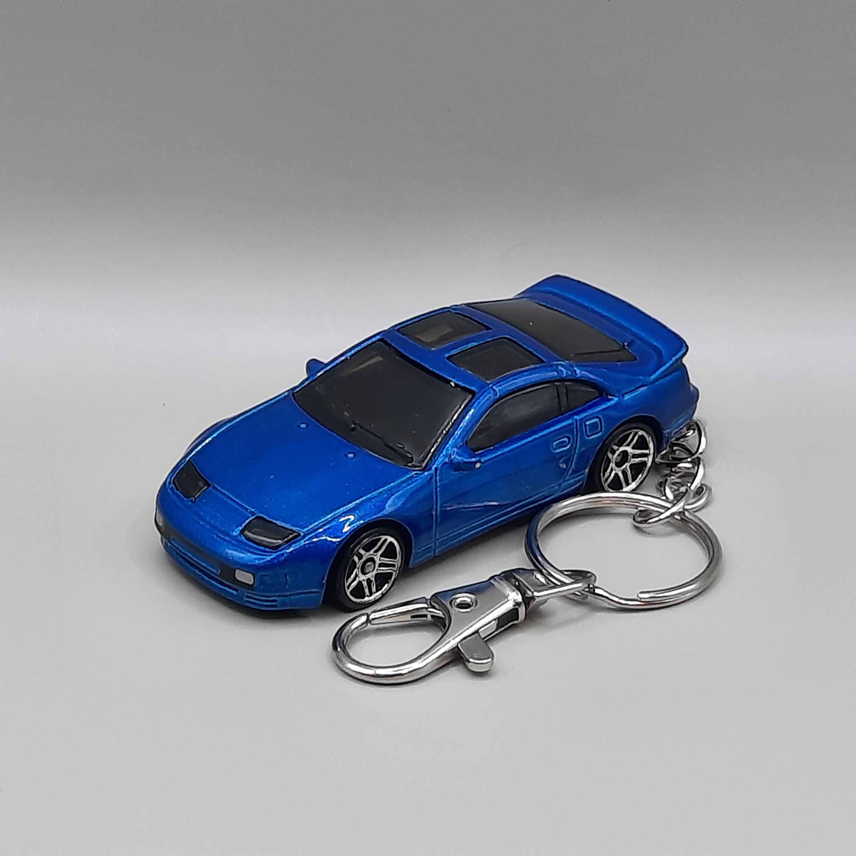 MINIBLUE キーリング Nissan 300ZX Keychain, Twin-turbo Blue Diecast Hot Wheels Bag