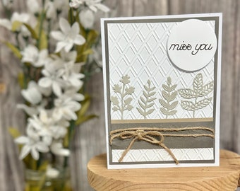 thank you card . miss you card . just because card . botanical card. nature card