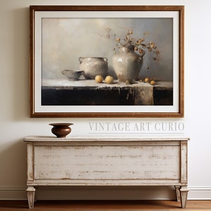 Elegant French Country Kitchen Art Print Vintage Still Life Oil Painting Antique Art Print ...