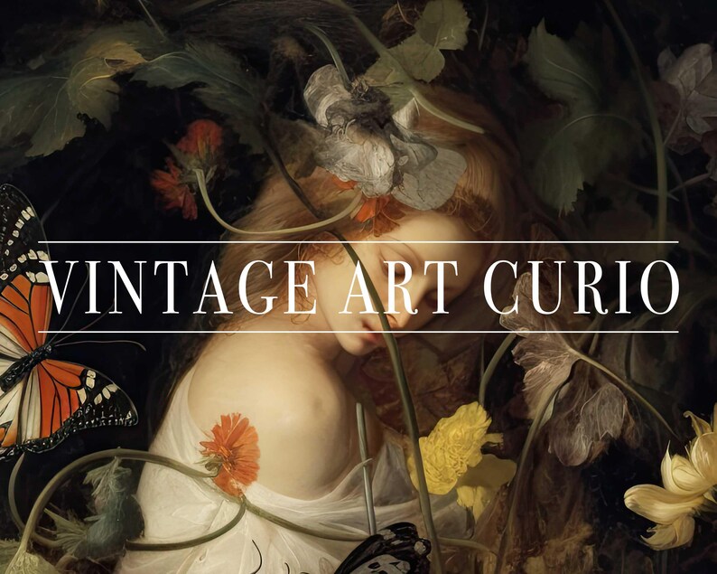 Romantic Butterfly Floral Wall Art Print Ethereal Natureinspired