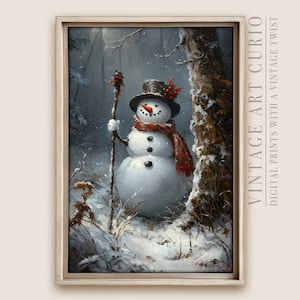 Cheerful Snowman Holiday Wall Art - Winter Christmas Decor for Living Rooms, Kids&#39; Rooms, and Entryways - Cozy Festive Home Decor
