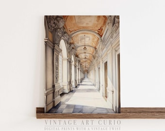 Vintage Roman Architecture Print: European Sketch (Digital Download)