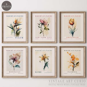 Flower Market Print Set: Watercolor Floral Gallery Wall (Digital Download)
