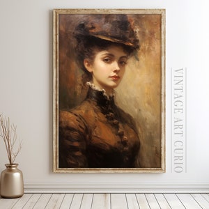 Vintage Woman Portrait Painting | Antique Portrait | Vintage PRINTABLE Digital Art Print | Vintage Oil Painting | Antique Woman Portrait