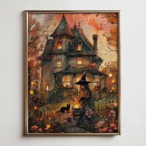Magical Witchy Wall Art, Halloween Prints & Witchy Home Decor - Cute Witch, Rustic Farmhouse Wall Art - Witchcraft Downloadable Poster