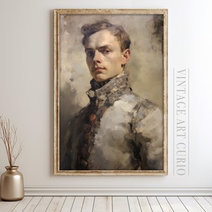 Tableau portrait d&#39;homme | vintage Portrait | Téléchargement d&#39;art numérique vintage à imprimer | peinture à l&#39;huile vintage | Ancien Portrait d&#39;Homme Renaissance