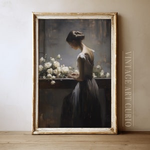 peinture vintage de portrait de femme | Portrait antique | Impression d'art numérique vintage IMPRIMABLE | peinture à l'huile vintage | Portrait de Femme Ancien