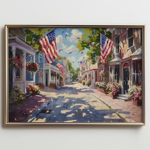 Vintage Americana Flag Print: 4th of July Colonial Decor (Digital Download)