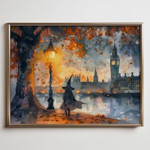 Magical Witchy Wall Art, Halloween Prints & Witchy Home Decor - London Witch, Rustic Farmhouse Wall Art - Witchcraft Downloadable Poster