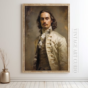 Tableau portrait d&#39;homme | vintage Portrait | Téléchargement d&#39;art numérique vintage à imprimer | peinture à l&#39;huile vintage | Ancien Portrait d&#39;Homme Renaissance
