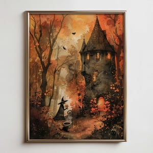 Magical Witchy Wall Art, Halloween Prints & Witchy Home Decor - Cute Witch, Rustic Farmhouse Wall Art - Witchcraft Downloadable Poster